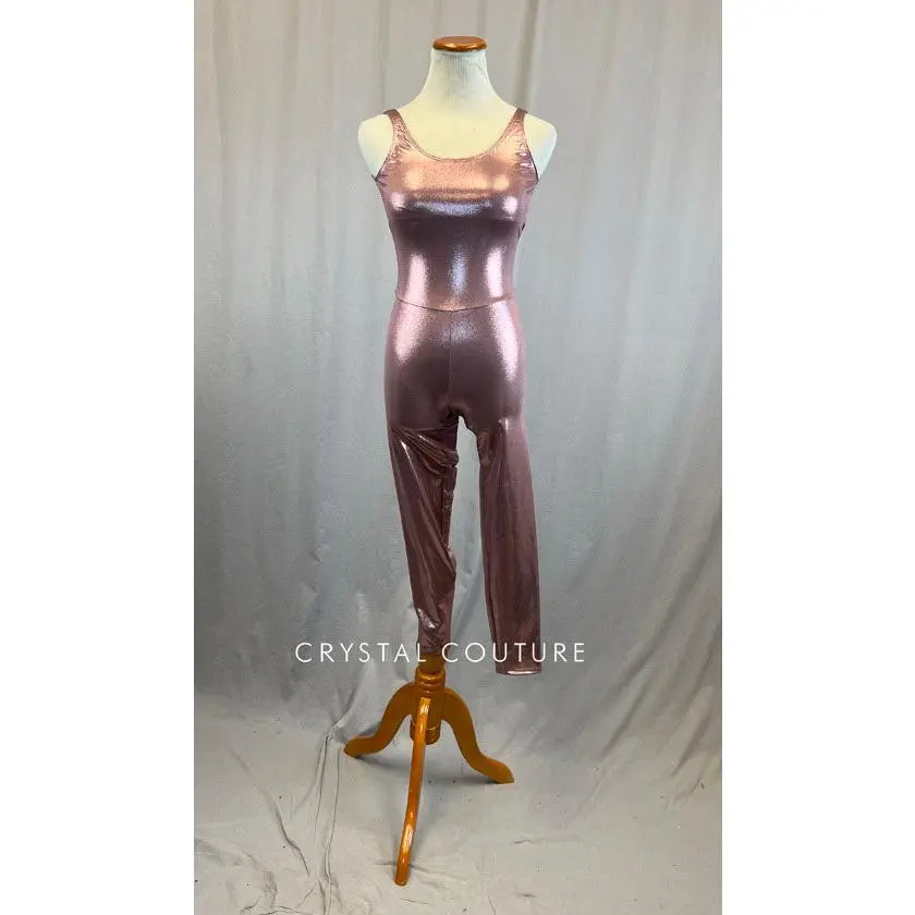 *Brand New* Light Pink Metallic Lycra Unitard