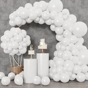 129pcs White Balloons Different Sizes 18 12 10 5 Inch  Garland Arch, Latex Balloon  Engagement Wedding Anniversary Birthday Party Baby Shower Decoration