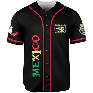 Hecho En Mexico Baseball Jersey, Black Button Up Shirt, Mexican Pride Cinco Mayo Party Gift for Men Women