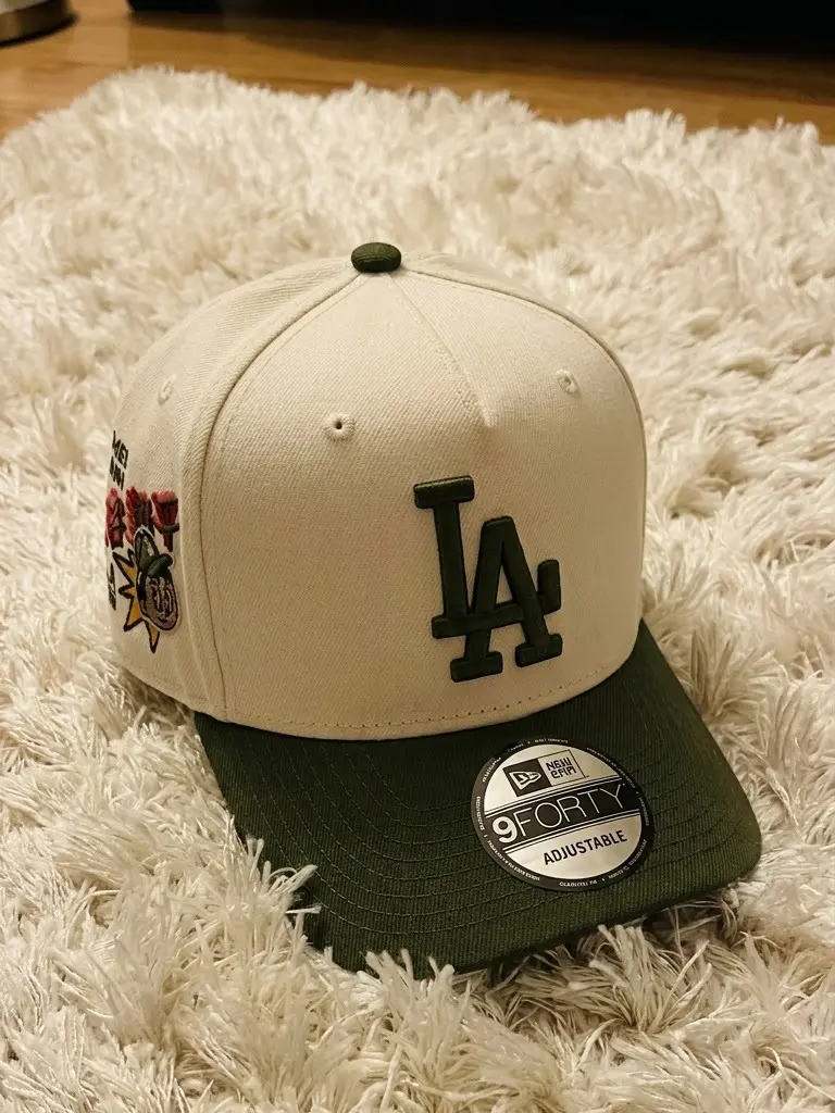Los Angeles Dodgers LA Baseball Cap, White and Green Embroidered Logo Hat, Adjustable MLB Snapback Cap, Classic Sports Hat for Men and Women
