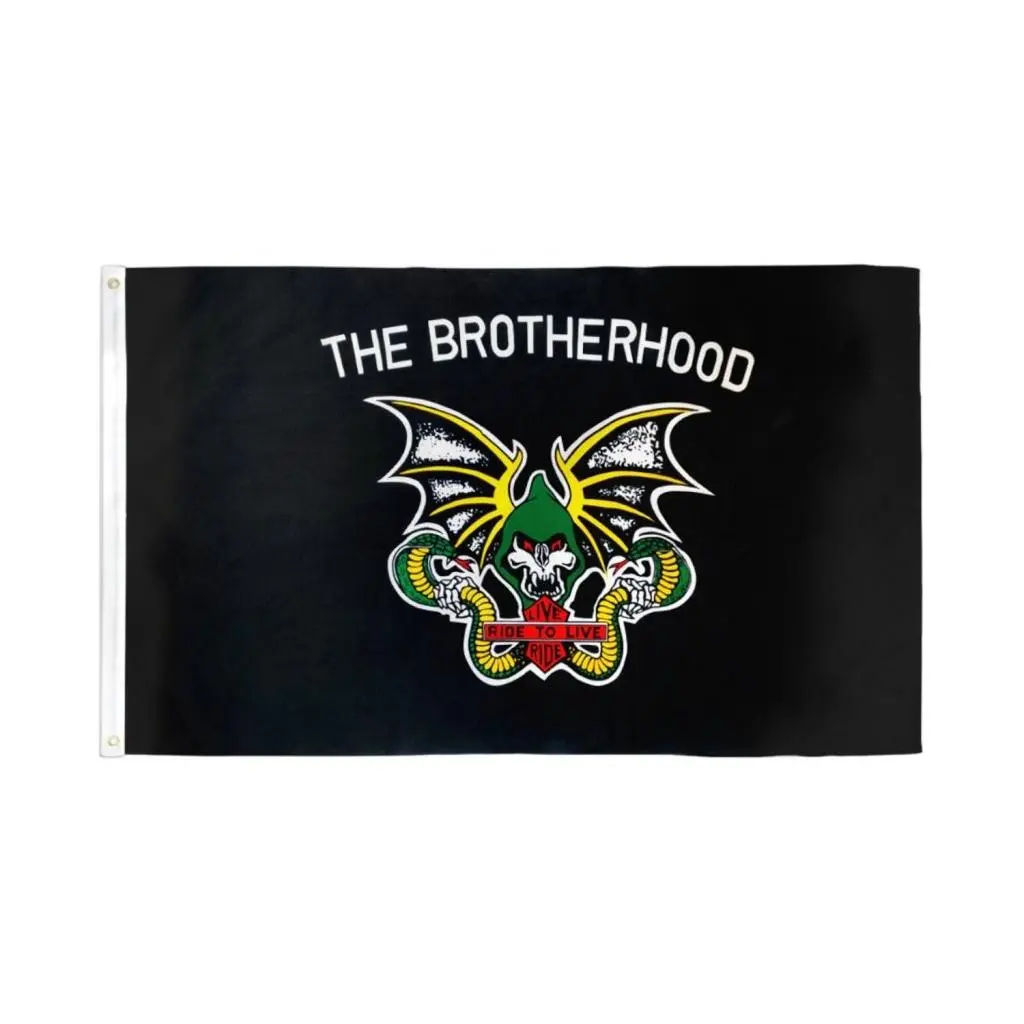 3x5ft Durable Polyester Flag - Brotherhood Banner, Dye Sublimated Printing, Bold Print, Reinforced Header Tape, Metal-Accented Home Decor, Festive Party Backdrop