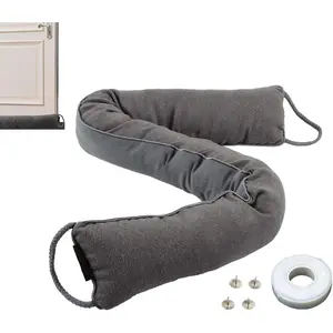 36.6 Inch Door Draft Stopper (Grey) Weighted Door Draft Blocker for Energy Efficiency, Stops Noise & Drafts Under Front/Interior Doors, Weatherproof Insulation Strip for  Seasons