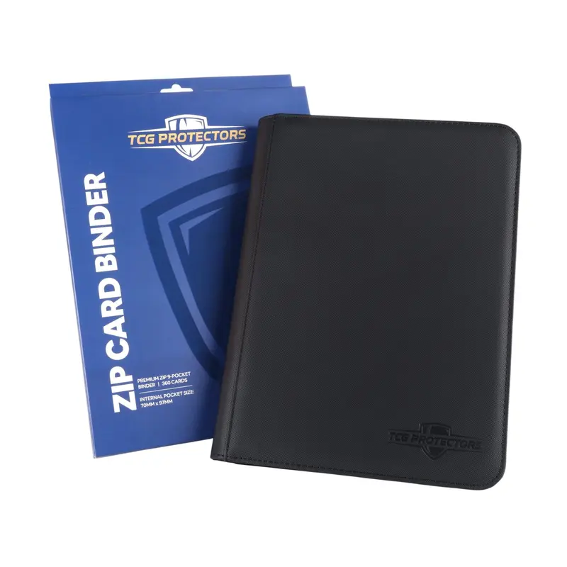 zip card binder Trading Card Binder 4-Pocket – Holds 144 Toploaders Black main image 1