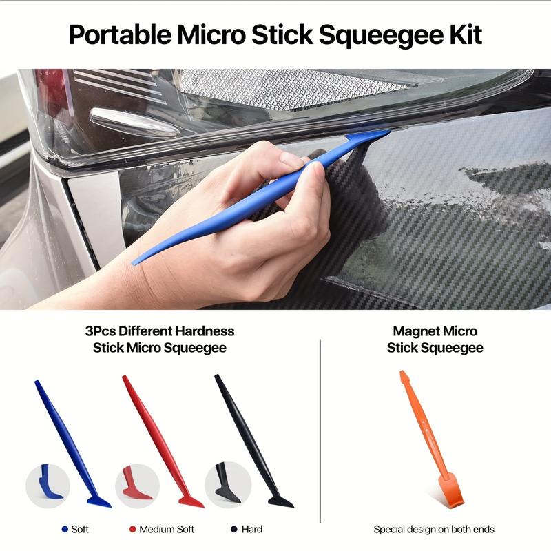 Vinyl Wrap Tool Kit, Car Wrap Kit, Vinyl Wrap Tools with Felt Squeegee, Magnet Holder, Complete Essential Car Wrapping Kit for Film Installation with Corner Squeegee