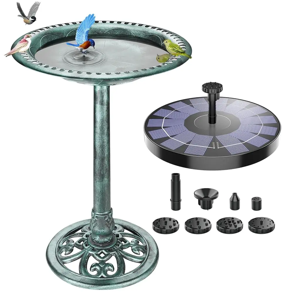 With Solar Fountain Green