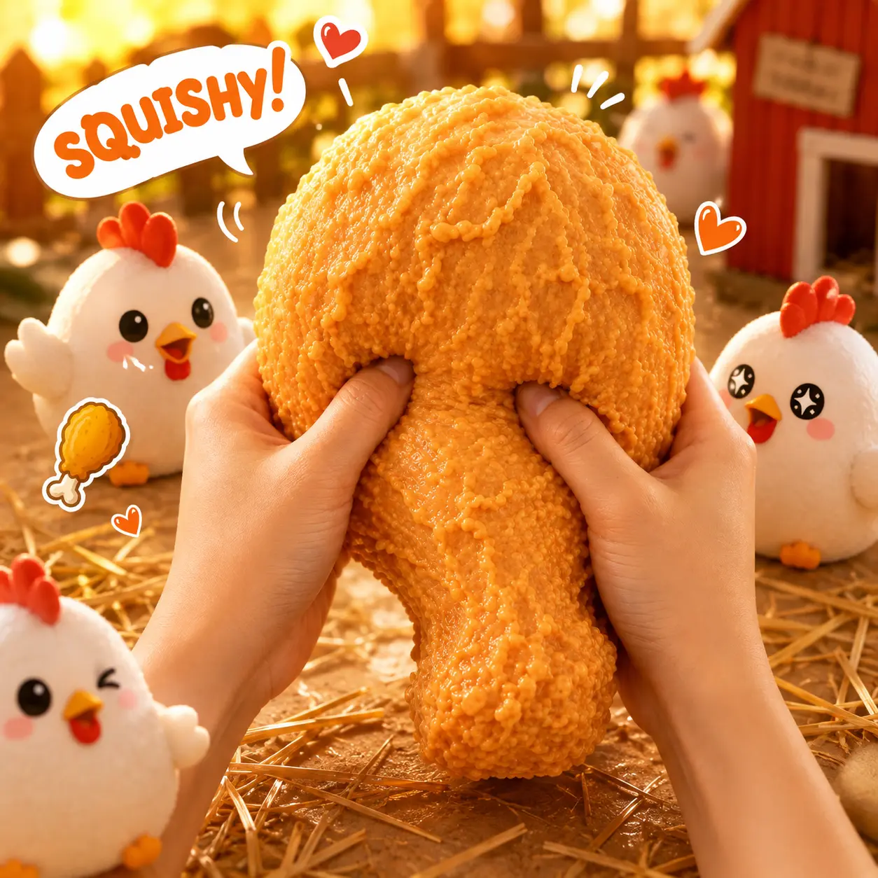 Giant Fried Chicken Leg Stress Relief Toy, Slow Rebound Sensory Squeeze Toy, Fun Party Gift, Novelty Desk Stress Reliever, Squishy Fidgets