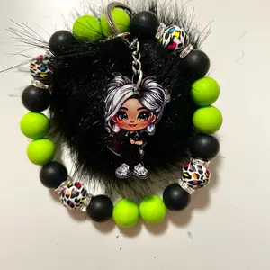 Beautiful Keychain. Trendy Cute Design with Sturdy Wire & Colorful Beads