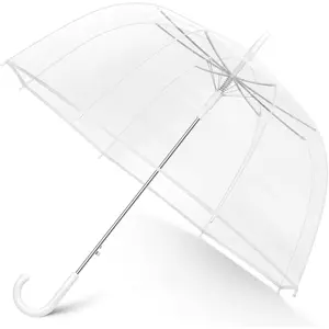52 inch Large Canopy Clear Bubble Umbrellas, High-Visibility Transparent Dome Coverage Rain Umbrella, Windproof Clears Dome Umbrella for Weddings Prom Graduation Photography and Outdoor