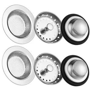 6 Pack Kitchen Sink Drain Strainer Stainless Steel Sink Stopper, Anti-Clogging Kitchen Sink Drain Basket for Kitchen Sink Strainer Replacement Set