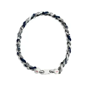 RAD - 18" Braided Rope Necklace (Grey/White/Navy)