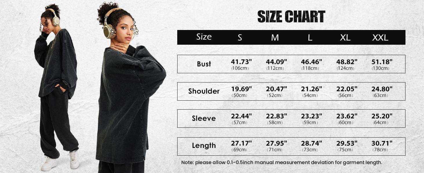 Arssm Unisex Oversized Long Sleeve T-Shirt – Vintage Acid Wash Baggy Cotton Tee for Streetwear, Casual Daily Wear & Layering Outfits