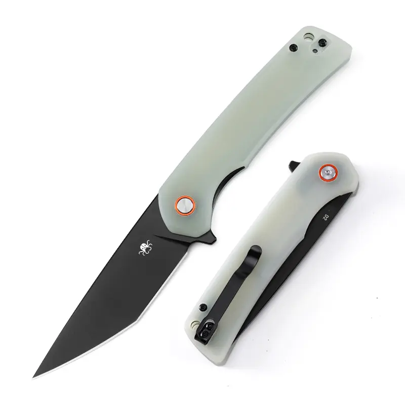 KLAKEN J147-VIREX EDC Folding Pocket Knife for Adults, 8.99cm (3.54in) D2 Stainless Steel Drop Point Blade, Compact G10 Handle, Liner Lock Outdoor Survival Equipment, Tools and Gadgets for Camping & Hiking, 0.12In / 3Mm Specs, Centimeters