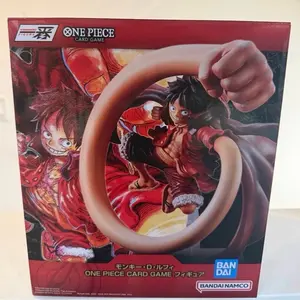 Bandai One Piece Monkey D. Luffy Figure with Exclusive OP13-001 Promo Card, Toy,