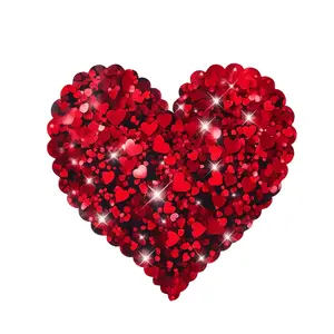 3PC Red Heart Heat Transfer Vinyl Iron on Patches DIY Iron on Transfers for Clothing T Shirt Hoodie Jeans Jackets Bags Pillows Romantic Decoration