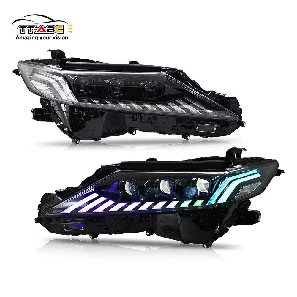 TT-ABC RGB Color Changing LED Headlamps Bulbs with PC Material, Vehicle-Specific Fit Car Front Lights for 2018-2024 Toyota Camry LE, SE, XLE, XSE, TRD, Manufacturer Warranty, Manufacturer Warrenty
