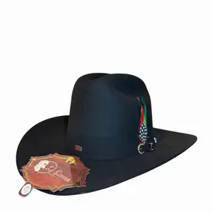 Texana 100x Copa Alta Estilo Carin-Patron/ Tejana Negra-Black High Cowboy Hat