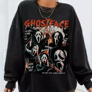 Ghostface Scream Vintage Halloween T-Shirt Shirts, Horror Movie Tee, Halloween Shirt, Hoodie/Sweatshirt