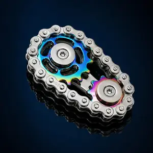 Bike Chain Sprocket-Inspired Fidget Spinner Toy for Stress Relief, Focus Improvement, and Muscle Stimulation for Ages 8+ Years