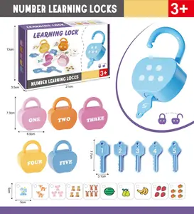 Hatwoo Montessori Colorful Locks & Key Toys for Number Learning , Locks Letter and Number Matching Math Game Toys, Educational Puzzle Toys Gifts fine motor activity