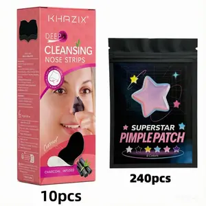 2 Sets, Hydrocolloid Pimple Patches and Nose Strips Set, Waterproof and Sweat-resistant, , Comfortable and Breathable, Daily Skin Care for Most Skin Types