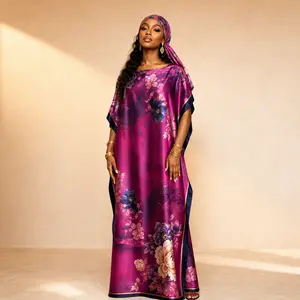 【MOOMOO】Women's Elegant/Floral Print Moomoo & Matching Scarf Set -Multicolor, Lightweight Elegant Boho Casual Shawl Dress, Outdoor Swimwear Cover-Up, loose soft outfit，Loungewear，pajamas，Fashion Vacation for All-Season Wear 03