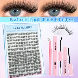 Eyelash Extension Kit, 9-12 mm, 168 mixed clusters, self-made eyelash extension, DIY Lash Clusters, easy to use, natural appearance, classic style eyelashes, suitable for daily use, gatherings, travel, or as a gift for family & friends. Artificial lashes
