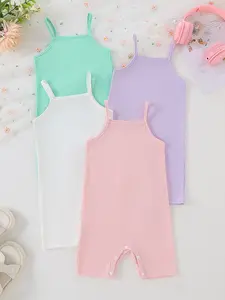 Baby Girls Summer Sleeveless One-Piece Romper Set, Lightweight Breathable Toddler, Perfect for Playtime & Daily Wear