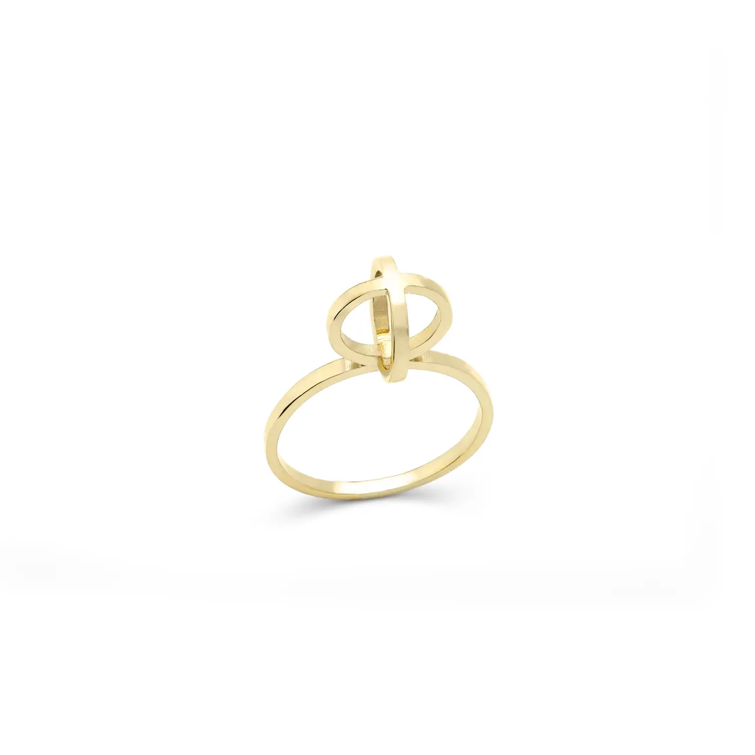 Sheida Farrokhi Jewelry 18k Solid Yellow Gold Stackable Women's Circle Ring for The Young and Adults