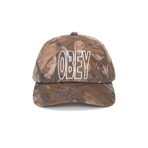 Obey Outline Pigment 6 Panel Velcro Back Hat in Fence Camo Multi