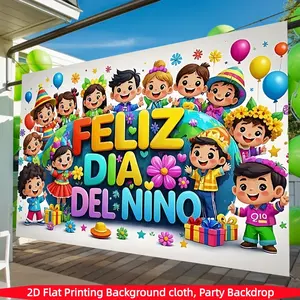 2D Flat Banner for Day, Home Party Decor, Birthday Party Banners, Room Wall Decoration, Wall Hanging Backdrop, Party Background, Photography Props, Outdoor Garden Party, Polyester Material