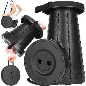 Upgraded Collapsible Stool, 400lbs Max Weight, Lightweight But Sturdy, Portable Retractable Folding Telescoping Foldable Camping Stool for Adults Outdoor Fishing Hiking Travel BBQ