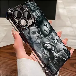 Multi-color Christ Jesus Pattern Mobile Protective Phone Case for IPhone 16 15 14 13 12 11 Pro Max Plus Luxury Protection Shockproof Cellphone Cover