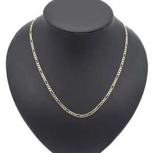 18 Karat Real Gold Filled Figaro Chain, High-End Gold Statement Necklace with Layered Design, Gold Statement Chain, High End Necklace