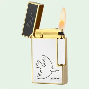 [Special Edition] Picasso Love and Peace Dove DUPONT Gold Lighter (NO FUEL), Profect gifts boyfriend