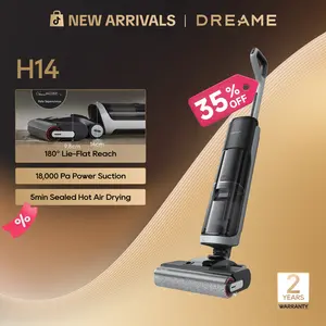 DREAME H14 Series I / H12 Pro FlexReach Vacuum Mop, Wet and Dry Vacuum, 180° Lie-Flat Cordless Vacuum Mop Combo, 140°F Brush Washing, Fast Hot Air Drying in 5 Mins, Great for Sticky Steam Messes Cleaner Self Cleaning System Deep Cleaning Machine