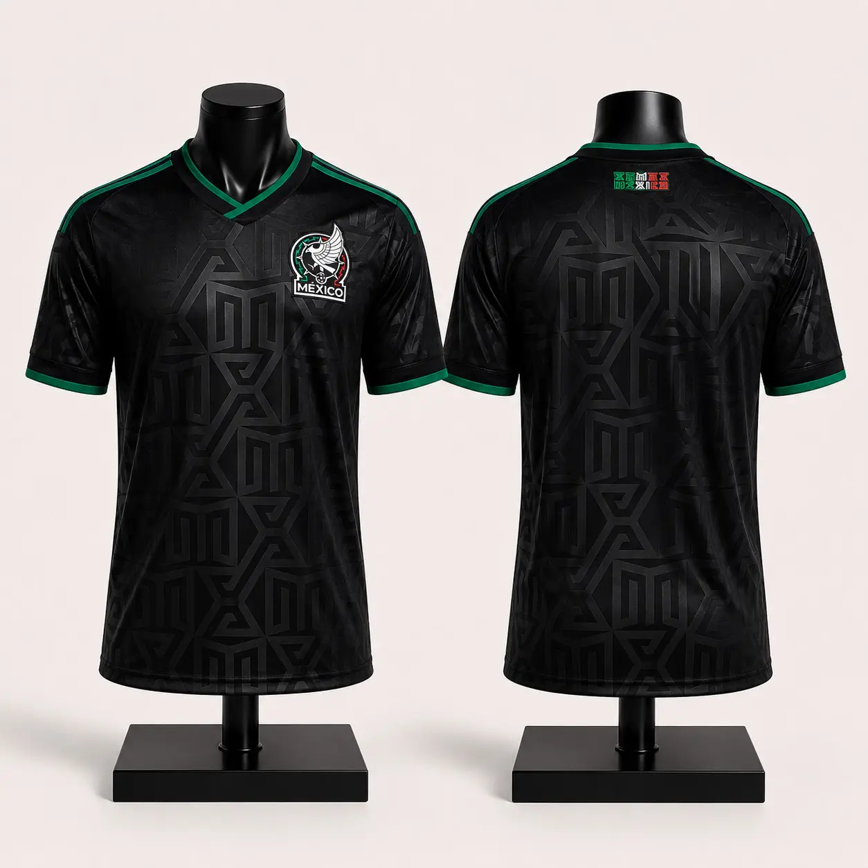 Men’s Black V-Neck Soccer Jersey Shirt, Eagle Crest Graphic Short Sleeve Athletic Top