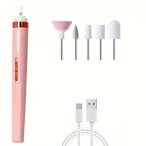 Portable Nail File, Electric Nail Drill With 5 Attachment Drill Bits, Rechargeable Nail Drill, USB Charge With LED Light, Adjustable Speed For Manicure And Nail Kit Care Tool, Nail Drill Machine