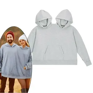 Matching Grey Hoodies for Couples, Couple hoodies, Double hoodies, Couple sweaters,  Round neck sweatshirts- Oversized Crewneck Long Sleeve Unisex Casual Wear - Perfect Valentine's Day Gift - Women's & Men's SuitsRAIMENTRY