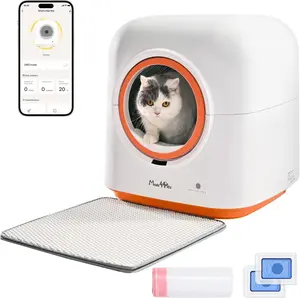 Self-Cleaning Litter Box 60L with Automatic App Control, Odor-Eliminating, PIR Motion Sensors, and Includes Waste Bags for Multiple Cats [Low Risk Product, Guarantee Refund if Quality Issue]