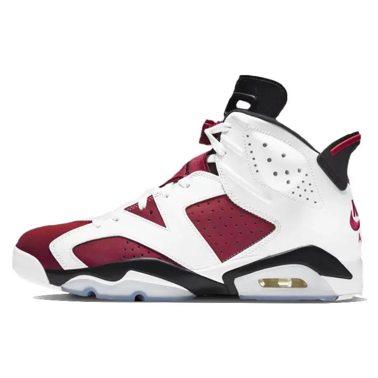 Jordan Air Jordan 6 Retro Carmine High-Top Basketball Shoes Unisex White Red 2021 Edition