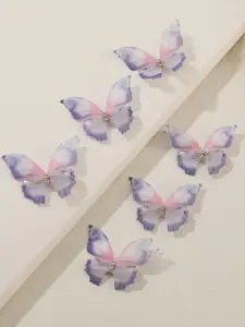 6pcs Butterfly Hair Clips, Hair Clip Set, Butterfly Wings Bobby Pins, 3D Hair Accessories, Party Style Headwear, All Seasons