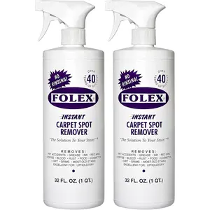 2 Pack Folex Instant Carpet Spot Remover Carpet Cleaner - 32 oz - Removes Pet Accidents, Grease, Red Wine and More