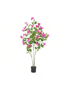 【Christmas Gift】Green-120cm Artificial Tree With Real Touch Leaves,4FT Nearly Natural Green Plant Bougainvillea Tree For Home Office Photography Studio Atmosphere Decoration