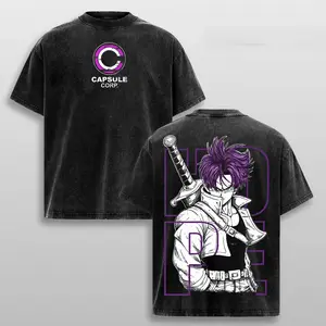 Vintage Washed Future Trunks DBZ Graphic Tee - Unisex Anime Streetwear Shirt, Super Saiyan Retro T-Shirt, Y2K Japanese Anime Top, Gift for Dragon Ball Z Fans