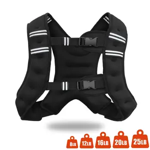 Weighted Vest 8lbs 12lbs 16lbs 20lbs 25lbs Multi Mesh Storage Pockets Rucking Vest Reflective Tape, Adjustable Buckles Workout Equipment Calisthenics Walk