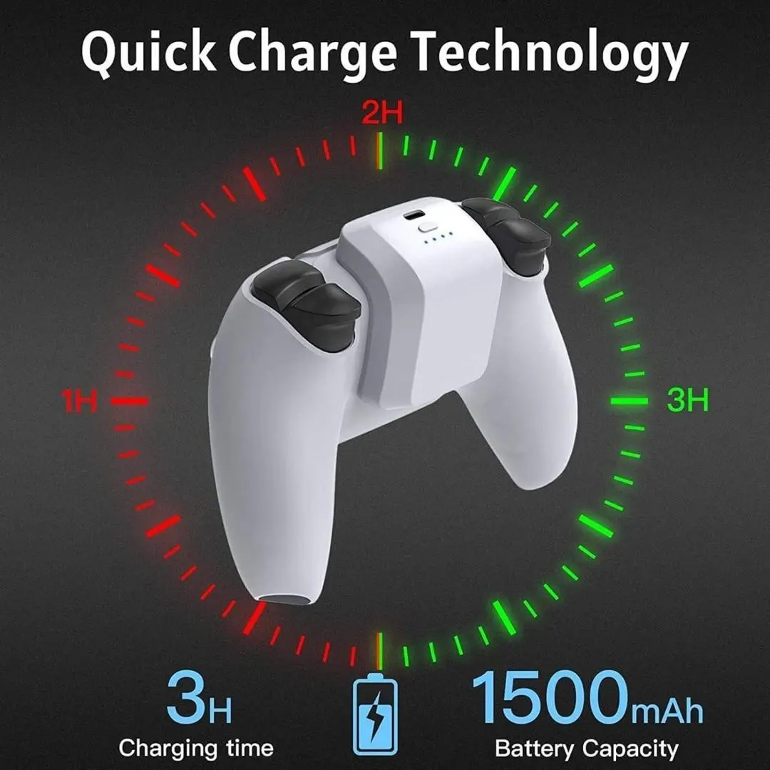 Rechargeable Battery Pack for PS5 Controller, Rechargeable Battery Clip for Playstation 5 Controller, Console Accessories for PS5 Controller, Gaming Accessories