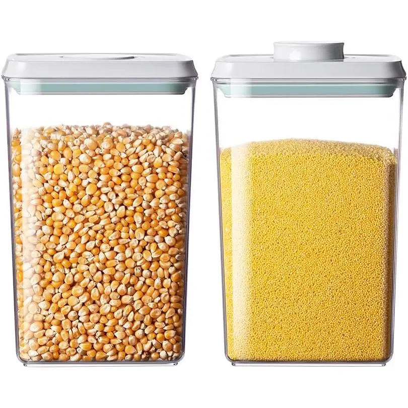 Storage Containers with Lids,2.9Qt 2 count Airtight Pop  Storage Containers,  Stackable Kitchen Pantry Organizers and Storage, One Button Opening Flour and Sugar Container Sets