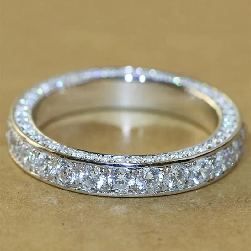 Classic Rhinestone Decorated Fashion Promise Ring for Gift, Trendy All-match & Exquisite Jewelry for Engagement Anniversary Party Jewelry Gifts for Women & Girls, Elegant Rhinestone Ring, Beautiful Rings