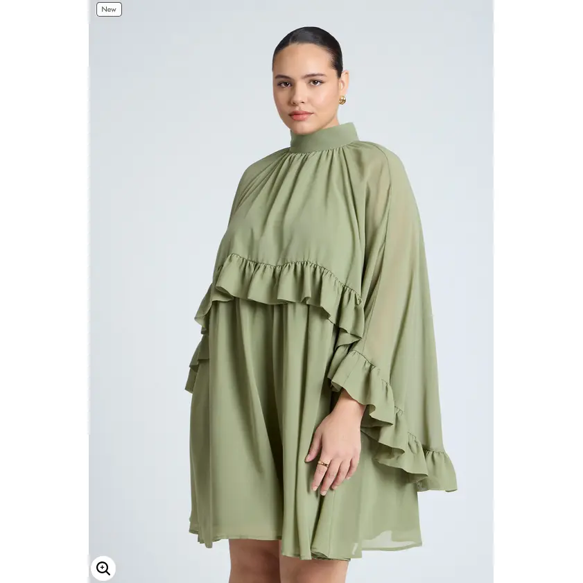 ELOQUII Women's Cape Ruffle Mini Dress - TikTok Shop