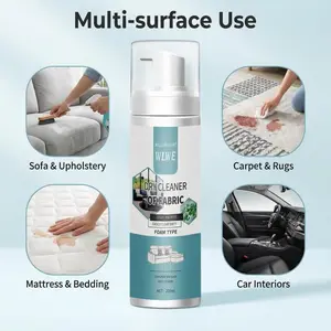 Fabric Sofa Cleaner, 200ml Dry Cleaning Spray, Stain Remover For Carpet Mattress Upholstery, Pet Kid Safe, Non-Toxic Fast-Drying, Multi-Surface For Home And Car Interior